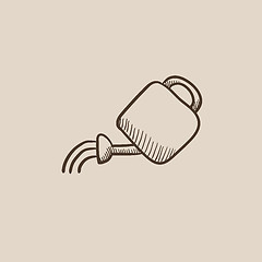 Image showing Watering can sketch icon.