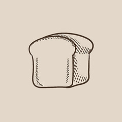 Image showing Half of bread sketch icon.