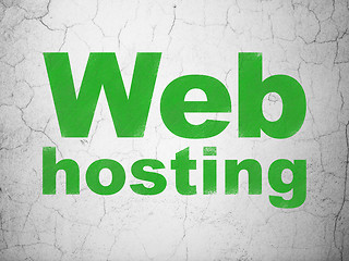 Image showing Web development concept: Web Hosting on wall background