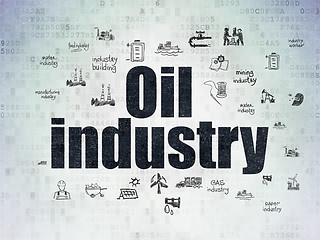 Image showing Industry concept: Oil Industry on Digital Data Paper background