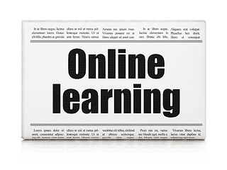 Image showing Studying concept: newspaper headline Online Learning