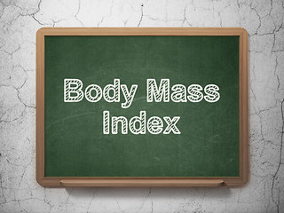 Image showing Health concept: Body Mass Index on chalkboard background