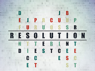 Image showing Law concept: Resolution in Crossword Puzzle