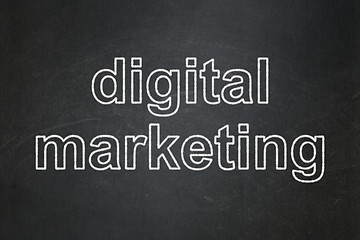 Image showing Marketing concept: Digital Marketing on chalkboard background