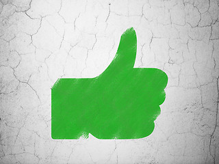 Image showing Social media concept: Thumb Up on wall background