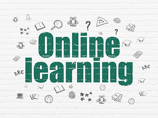 Image showing Studying concept: Online Learning on wall background