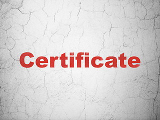 Image showing Law concept: Certificate on wall background