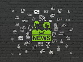 Image showing News concept: Anchorman on wall background