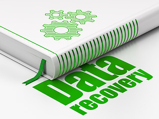 Image showing Data concept: book Gears, Data Recovery on white background
