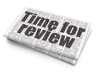 Image showing Time concept: Time for Review on Newspaper background