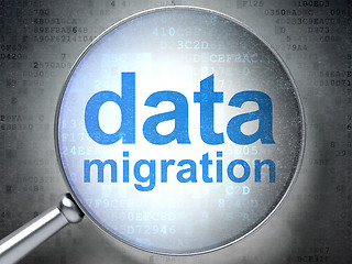 Image showing Information concept: Data Migration with optical glass