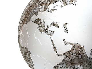 Image showing Middle East on translucent Earth