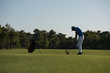 Image showing golfer hitting long shot