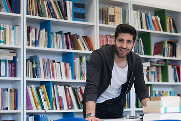 Image showing student study  in school library