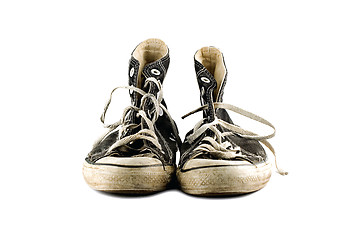 Image showing Old Grungy Sneakers Isolated On White Background