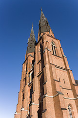 Image showing Uppsala Cathedral, blue sky