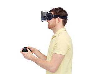 Image showing man in virtual reality headset or 3d glasses