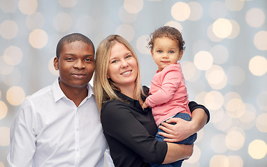 Image showing happy multiracial family with little child