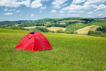 Image showing Tents on grass