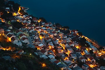 Image showing Mediterranean town at night