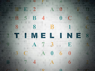 Image showing Timeline concept: Timeline on Digital Data Paper background