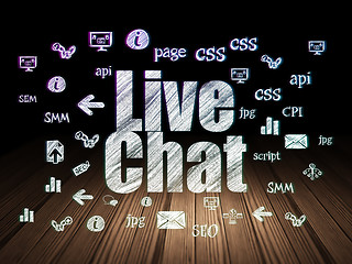 Image showing Web development concept: Live Chat in grunge dark room