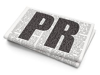 Image showing Advertising concept: PR on Newspaper background