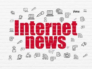 Image showing News concept: Internet News on wall background