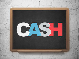 Image showing Currency concept: Cash on School board background