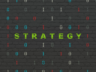 Image showing Business concept: Strategy on wall background