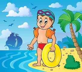 Image showing Little swimmer theme image 3