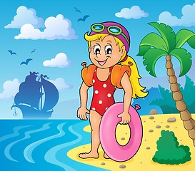 Image showing Little girl swimmer image 3