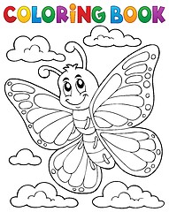 Image showing Coloring book happy butterfly topic 1
