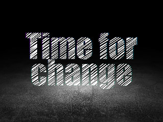 Image showing Timeline concept: Time for Change in grunge dark room