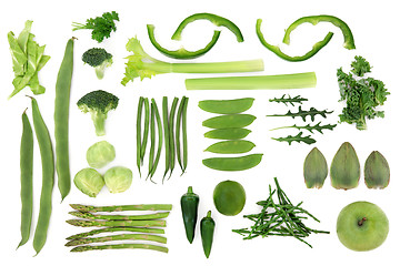 Image showing Green Vegetable Food Selection