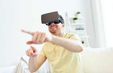 Image showing young man in virtual reality headset or 3d glasses