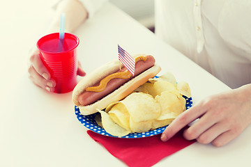 Image showing woman celebrating american independence day