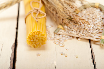 Image showing organic Raw italian pasta and durum wheat 