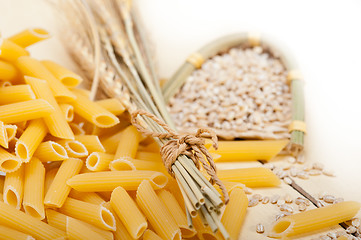 Image showing Italian pasta penne with wheat