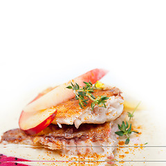 Image showing sea bream fillet butter pan fried 