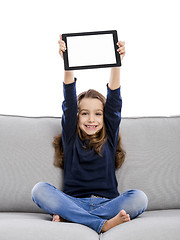 Image showing Little girl with a tablet