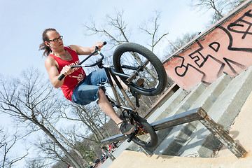 Image showing BMX Rider Doing Tricks