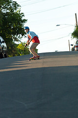 Image showing Longboarder Teen Skating