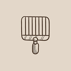 Image showing Empty barbecue grill grate sketch icon.