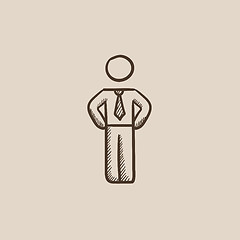 Image showing Businessman standing sketch icon.