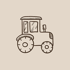 Image showing Tractor sketch icon.