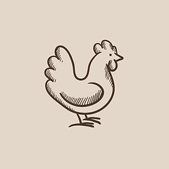 Image showing Hen sketch icon.