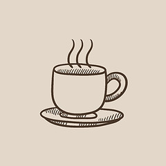 Image showing Cup of hot drink sketch icon.