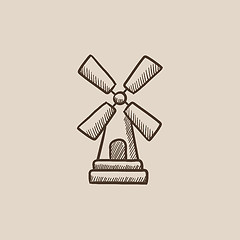 Image showing Windmill sketch icon.