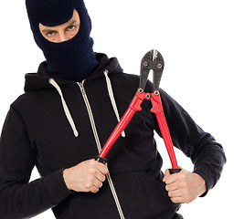 Image showing Robber with red bolt cutters